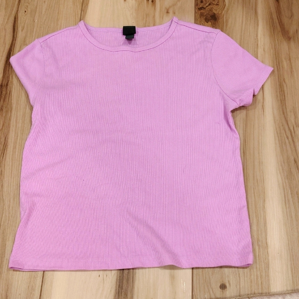 Target Pink Ribbed Short Sleeve Womens Top